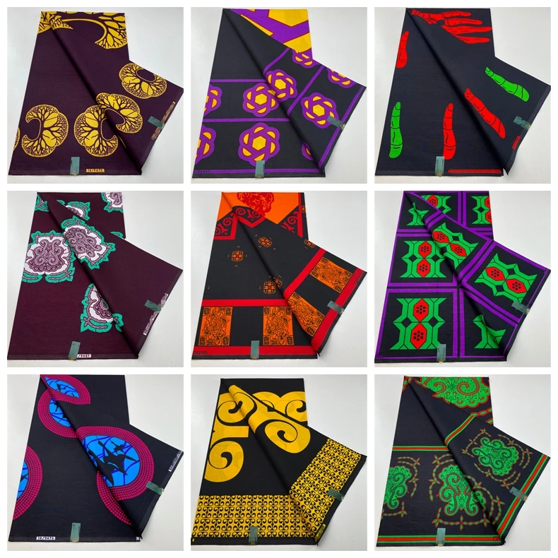 

Top Sale Real Wax African Prints Fabric Sewing Garment Craft Textile Material Fashion Pagne Loincloth Soft Cotton African Dress