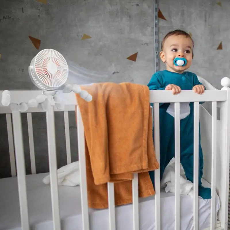 Ventilador de bebê para carrinho de bebê e assento de carro 360 girar tripé flexível ventilador pessoal para crianças portátil oscilante em pé fan5 velocidades