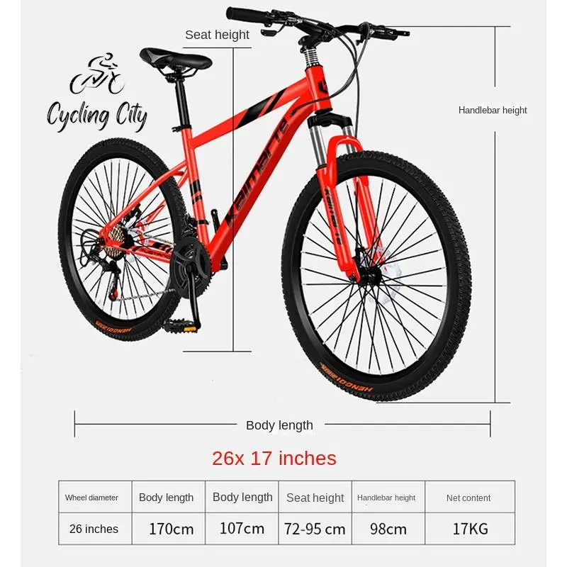 Double Disc Brake Cycling City Mountain Bike Shock Absorption Adult 30 Variable Speed Men and Women 24/26 inch 2024 DropShipping