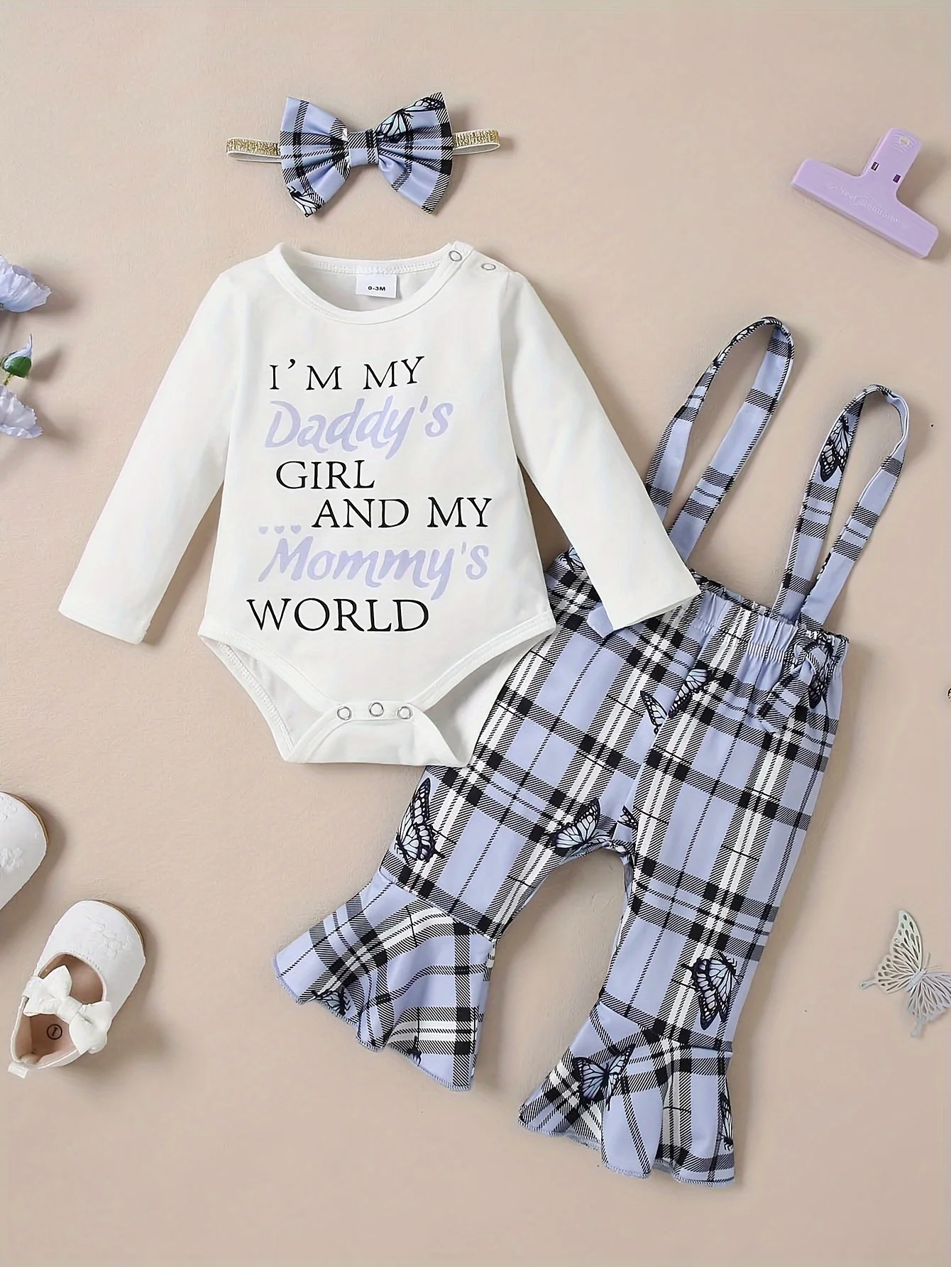 

Newborn Baby Girls Clothes, 0-18 Months Infant Romper Overalls Outfit Floral Long Sleeve Pant Set