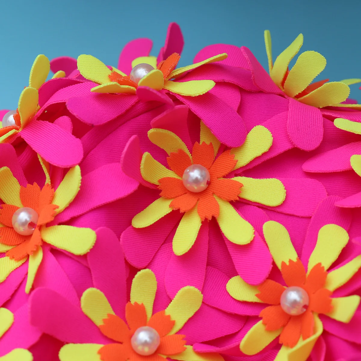 

3D Flower Design Adult Bright Color Women Cap Comfort Fit Pool Beach Swim Women Swimming Hat Hat Swimming