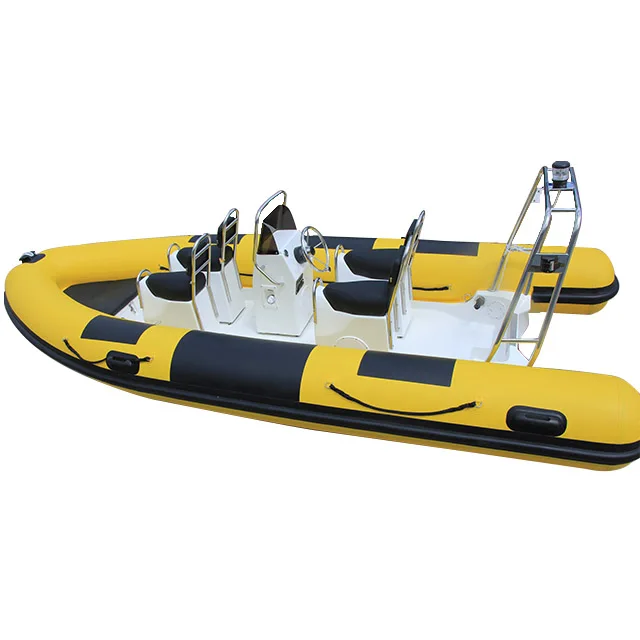 

17.1ft Inflatable Fiberglass Rib Boat For Outdoor Sports Fishing Rescue Surfing 10 People Capacity Durable PVC Hypalon Materials