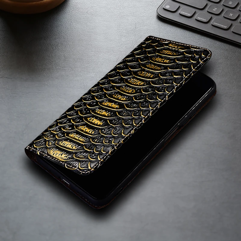 Genuine Leather Flip Case For Apple iPhone 11 12 13 14 15 16 16e 17 Pro Plus Max Mini Phone Cover Card Cases Dragon Scale