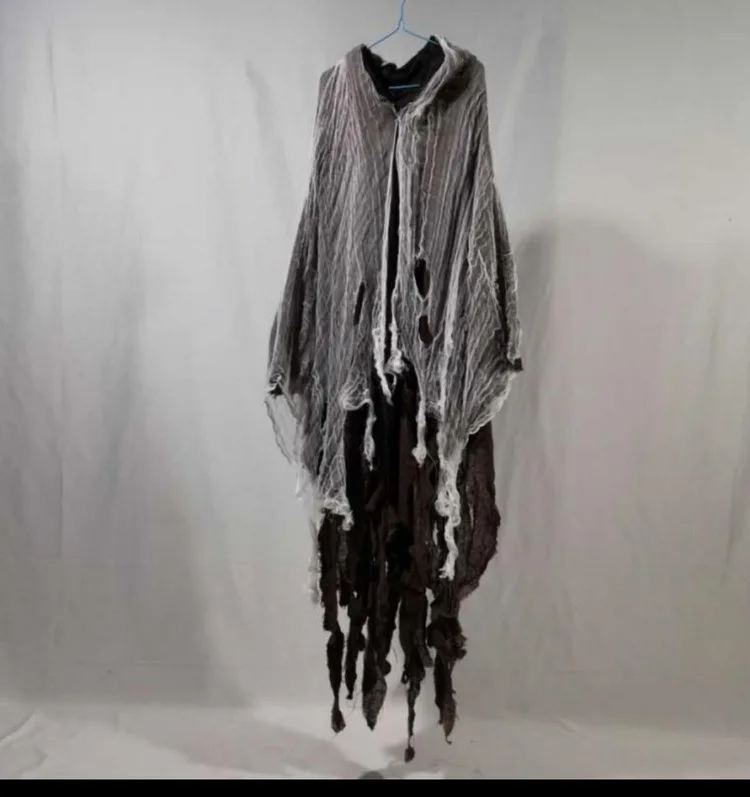 Halloween Ghost Dementors Cosplay Costume For Adult New Gothic Horror Zombie Tattered Hooded Capes Day Of The Dead Party Cloaks