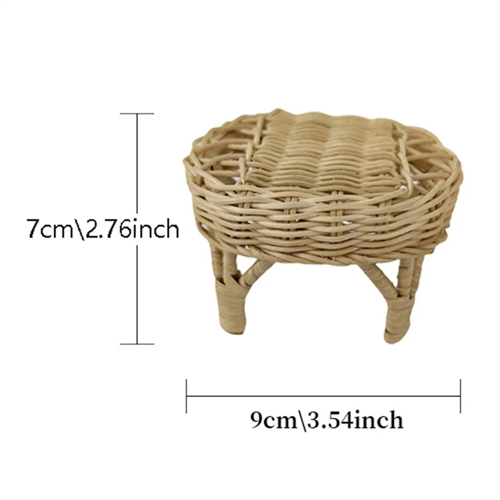 1:12 Poppenhuis Rotan Stoel Miniatuur Ambachtelijke Meubelaccessoires Mini-Tuinstoel Ornamenten Voor Scène Decor Fijn Vakmanschap