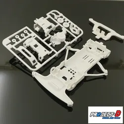 homemade mini 4wd racing car white/black carbon SFM chassis for 1/32 scale car