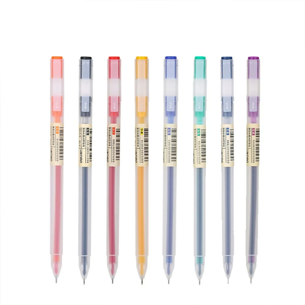 Deli 12 unids/set bolígrafo de Gel juego de bolígrafos escolares bolígrafo 0,5 MM tinta de Color papelería suministros para estudiantes bolígrafo a base de agua herramientas de pintura de escritura