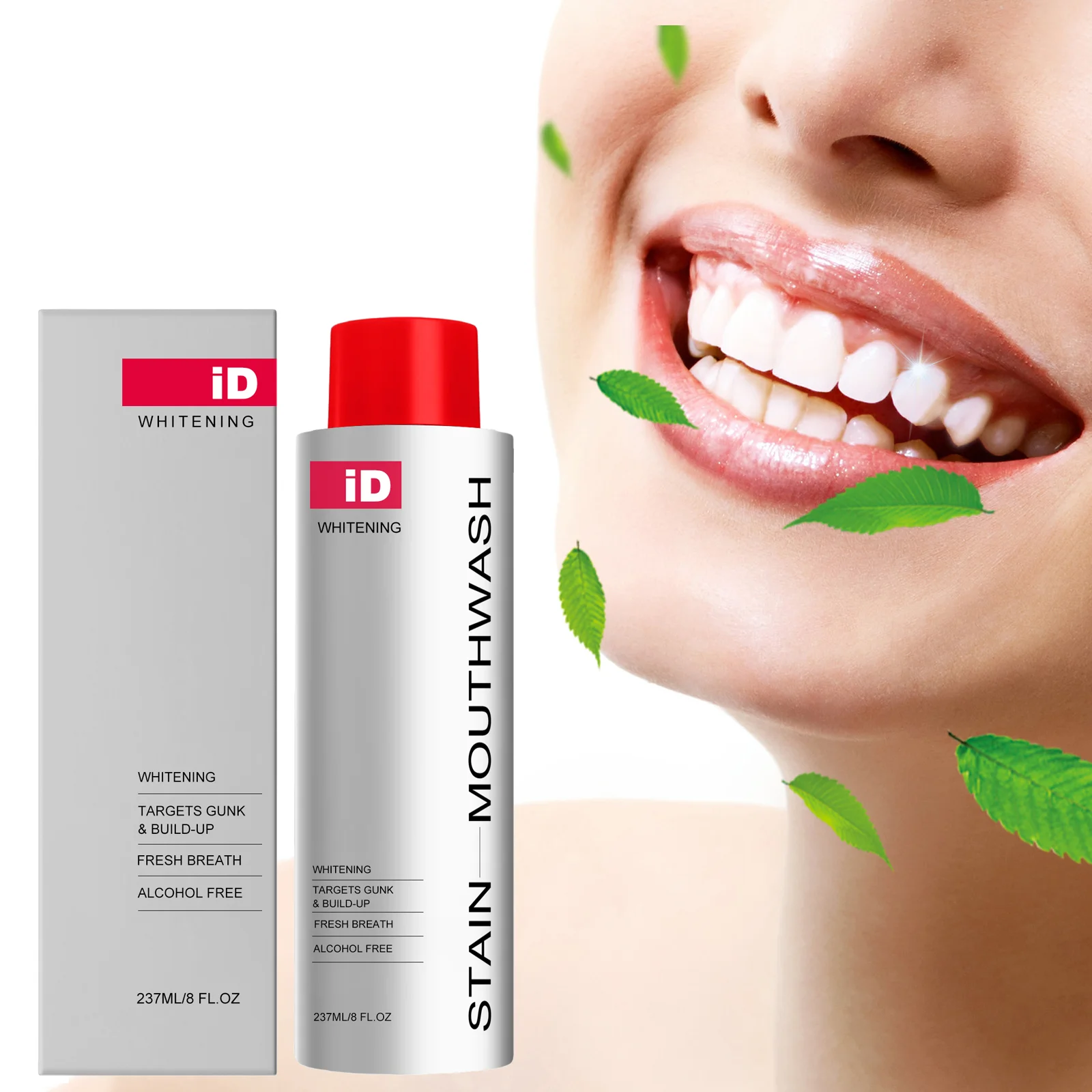 

Отбеливающий ополаскиватель для рта: глубокое очищение, удаление пятен и налета, свежее дыхание, уменьшение запаха, безопасный для эмали, уход за полостью рта, 237 мл