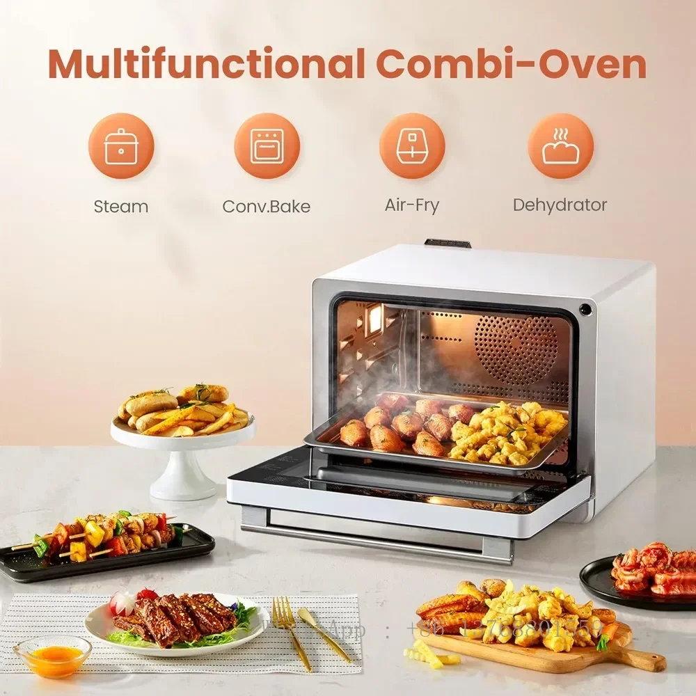 ChefCubii 4-in-1 Countertop Convection Steam Oven, Air Fryer, Dehydrator with True Convection Bake, Steam-Bake, Broil,