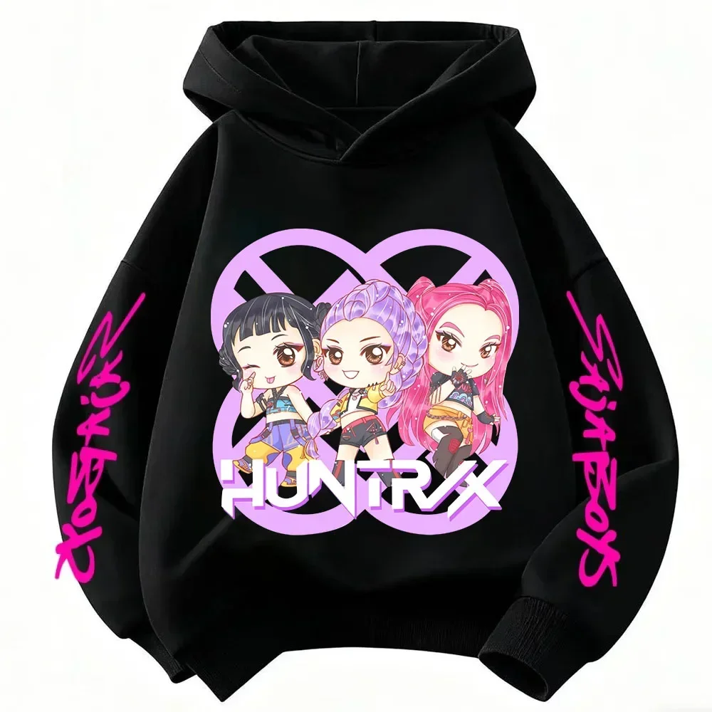 Neues Kapuzensweatshirt mit Cartoon-Motiv, geeignet für Damen und Herren, warmes, lila Oberteil für Kinder, modisches, lässiges Kinderkleidungsstück. – Detail 6