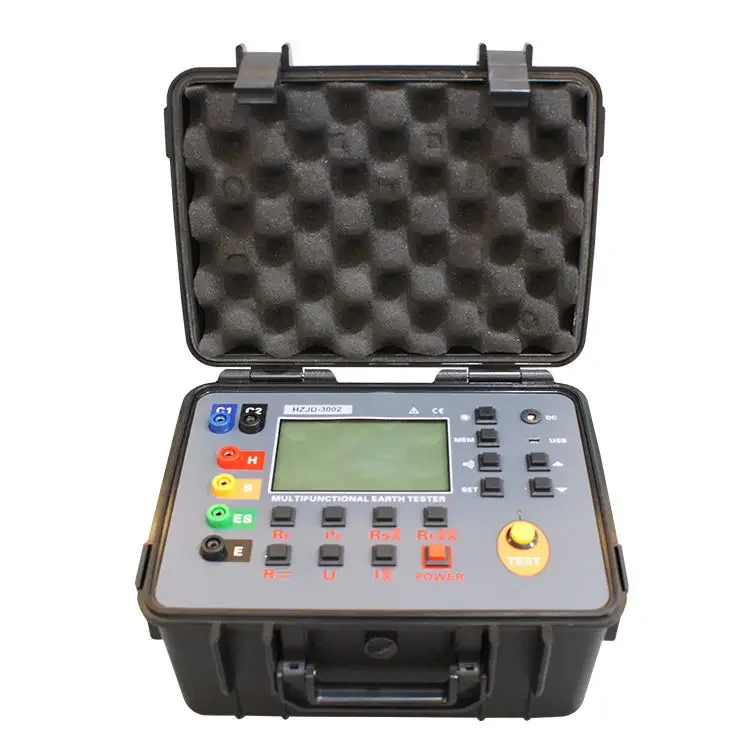 

HZJD-3002 Double Clamp Multi-Function Digital Earth Meter Ground Resistance Tester Made In China