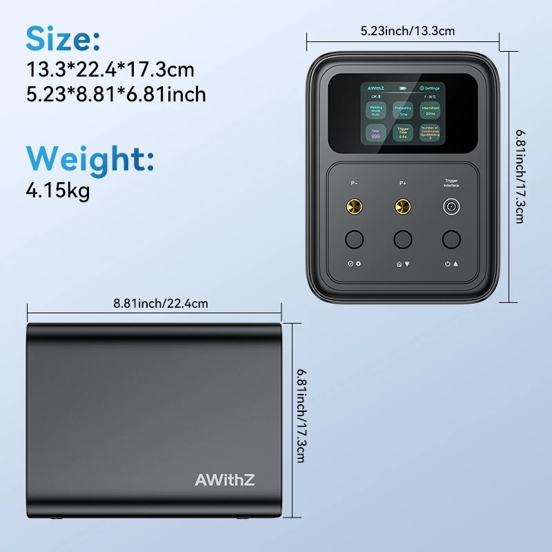 Awithz P90C P120D High precision energy storage spot welding machine Industrial grade 69.2KW high current 2MM  welding thickness