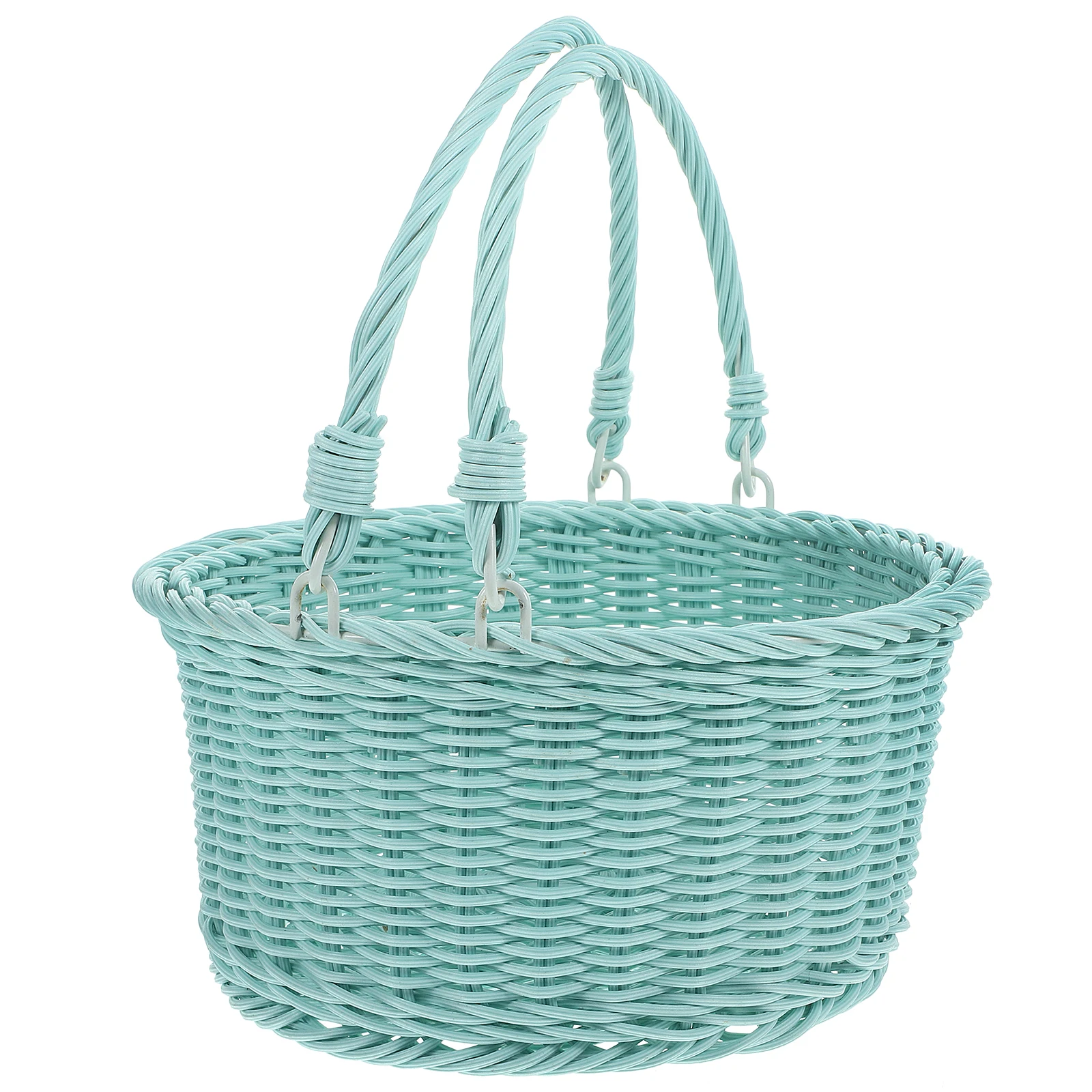 

Rustic Woven Storage Basket PP Material Picnic Basket for Fruit Vegetable Flower Handheld Decoration Fruit Woven Holder