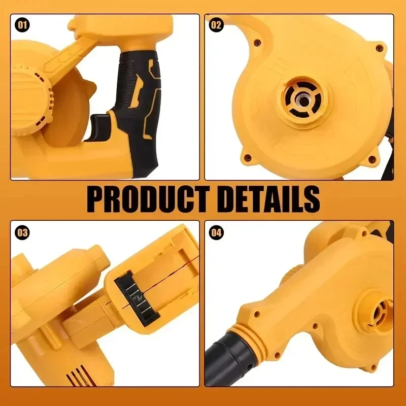 Vesmatity Pro Max Cordless Electric Leaf Blower Jobsite Air Blower 2 in 1 Handle Vacuum Cleaner for Dewalt 18V Battery