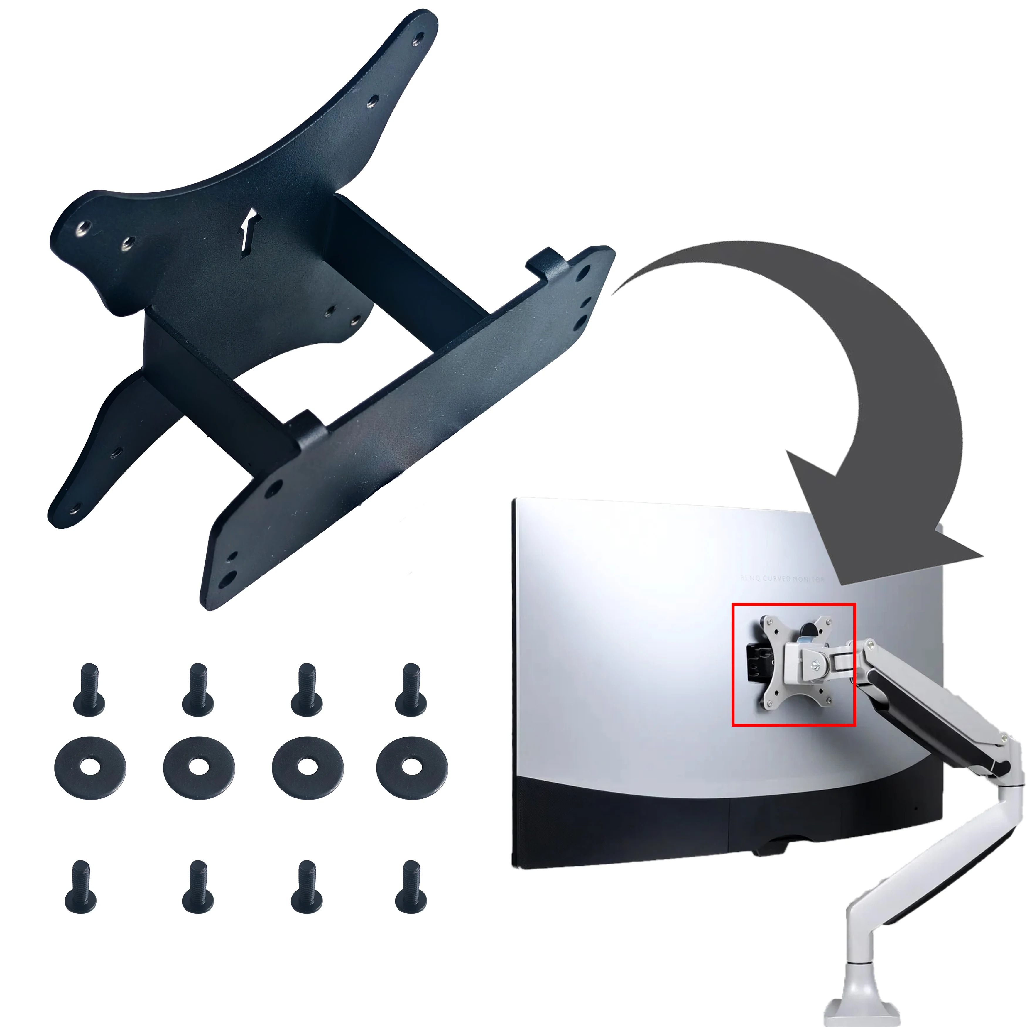 

VESA Mount Adapter Compatible with 31.5 32 35 Inch BENQ EX3203R EX3501R XR3501 Curved Monitor Bracket Mounts to Arm / Desk Mount