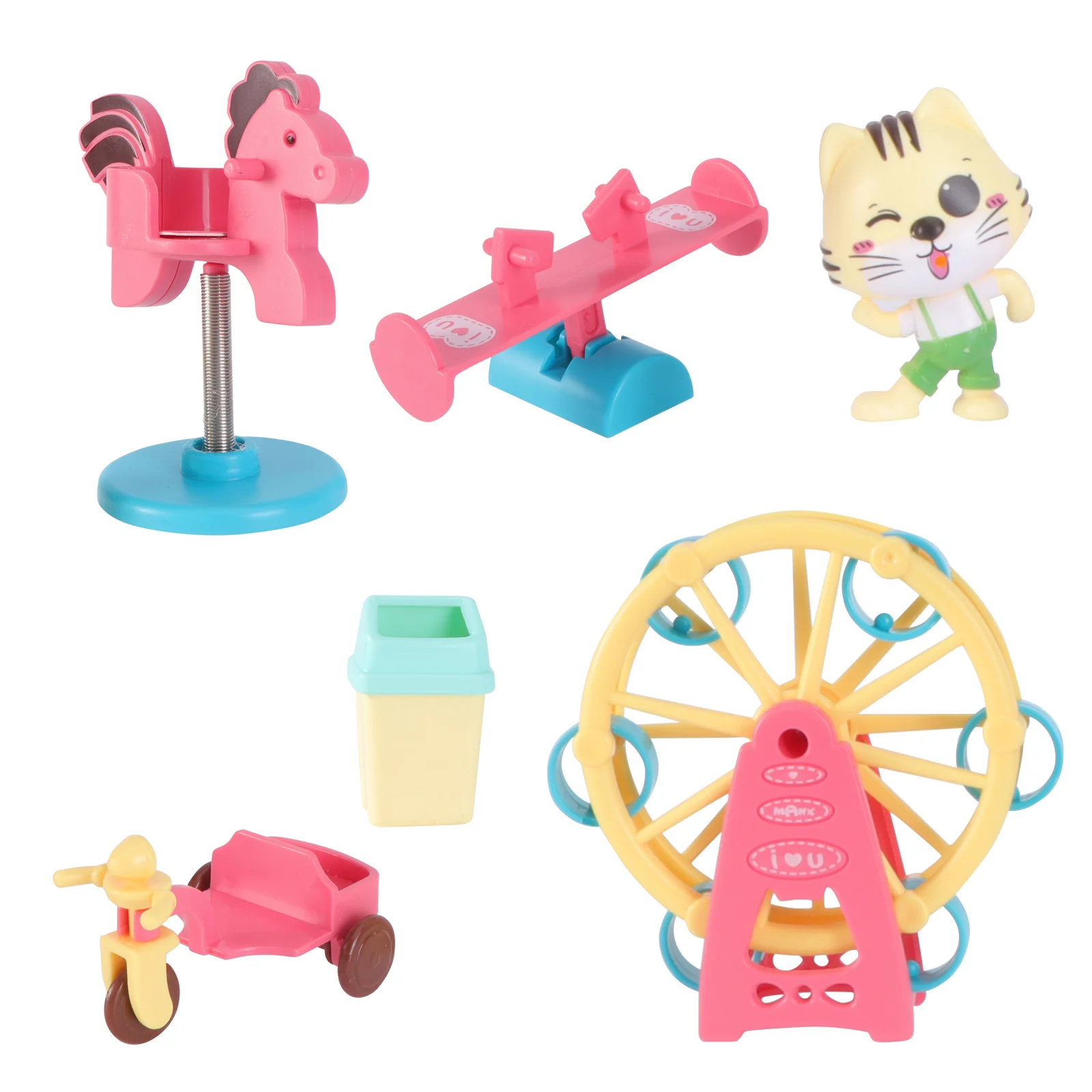 Toy Amusement Park Set Kids Educational Seesaw Swing The Slide Play House Child