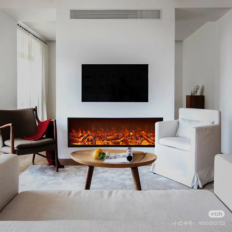 72 Inch Built-in Electric Fireplace Heater with 3-Sided Glass LED Decor Indoor Use Household - view 3