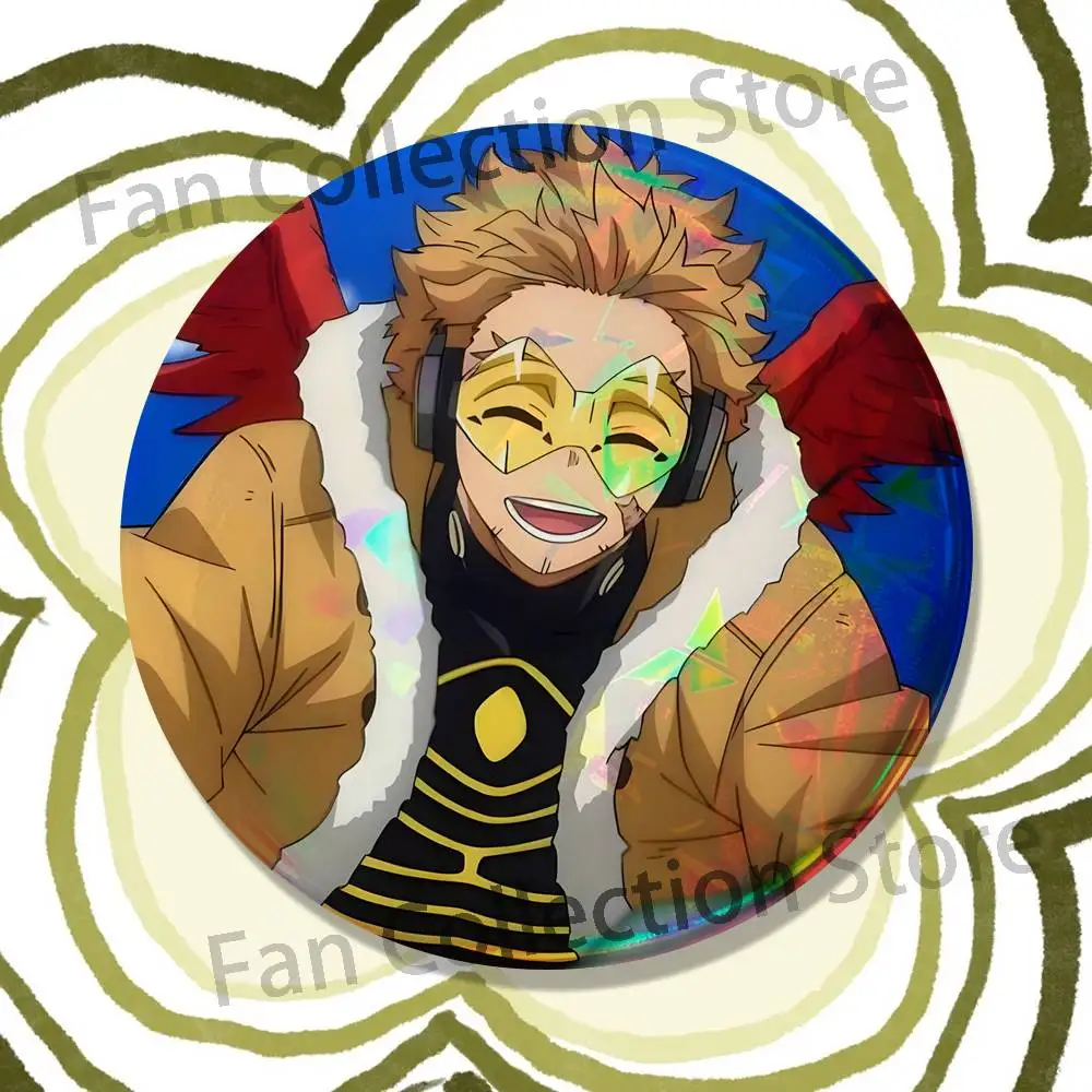 My H-Hero Anime Hawks Emaille-Pins, lustige Cartoon-Figuren, Abzeichen, Modeschmuck, Accessoires, runde Snap-in-Brosche für den Rucksack – Detail 13