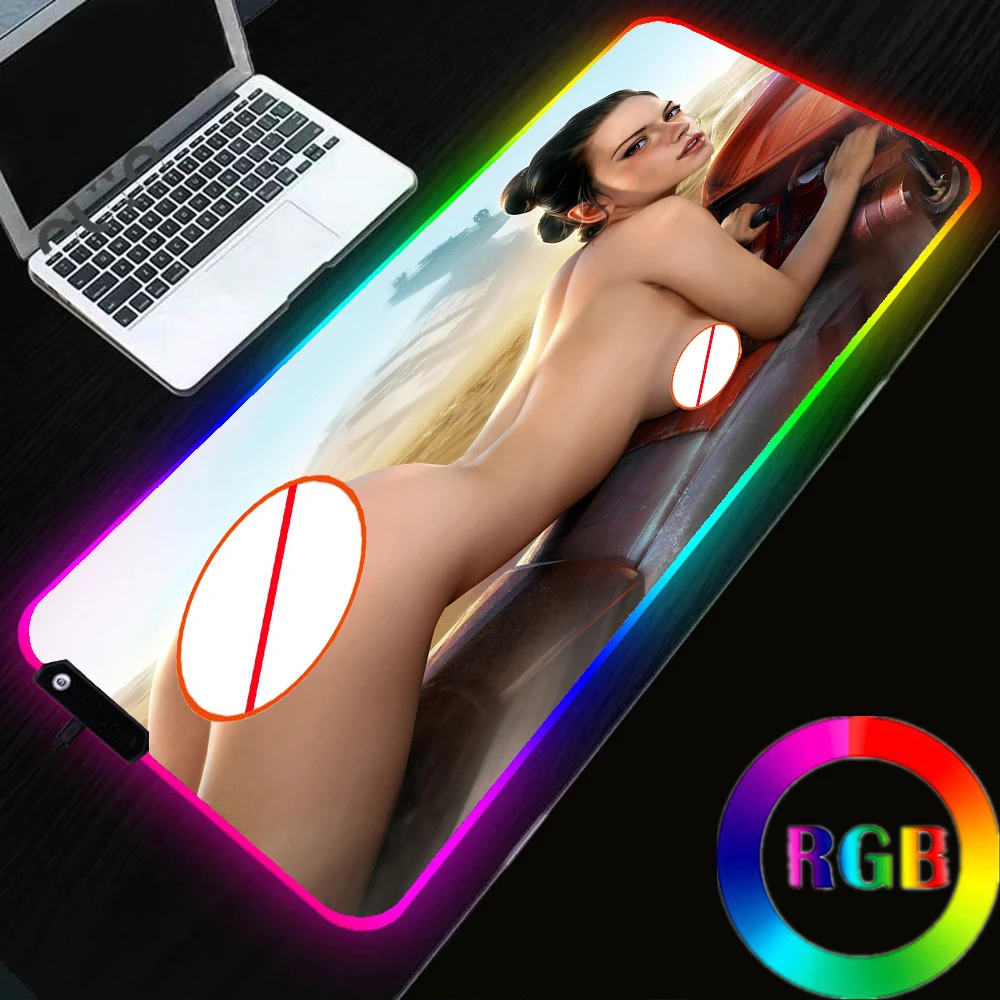 

Tars Wars Rey RGB Sexy Mouse Pad Sexy Naked Girl Big Ass Big Tits Desk Pad Keyboard Pad Gaming Accessories XXXxl Laptop Mousepad