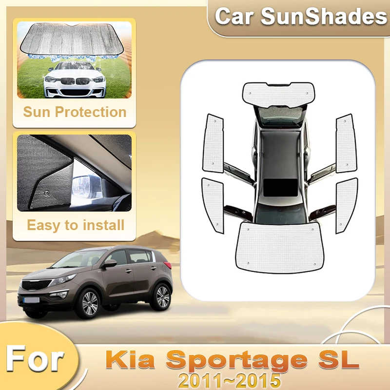 

Full Cover Sunshade For Kia Sportage SL 2011~2015 2012 2014 Reflector Shade Sun Visor Silver Sun Sunscreen Window Car Accessorie