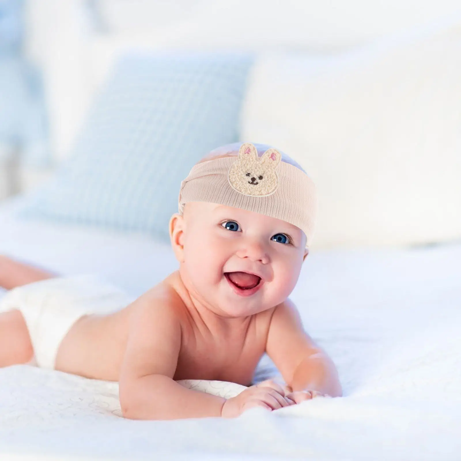 

Детская повязка на голову: мягкая, эластичная, с узлом, удобная, дышащая, с милым дизайном кролика, идеально подходит для малышей от рождения до месяца, аксессуар для волос