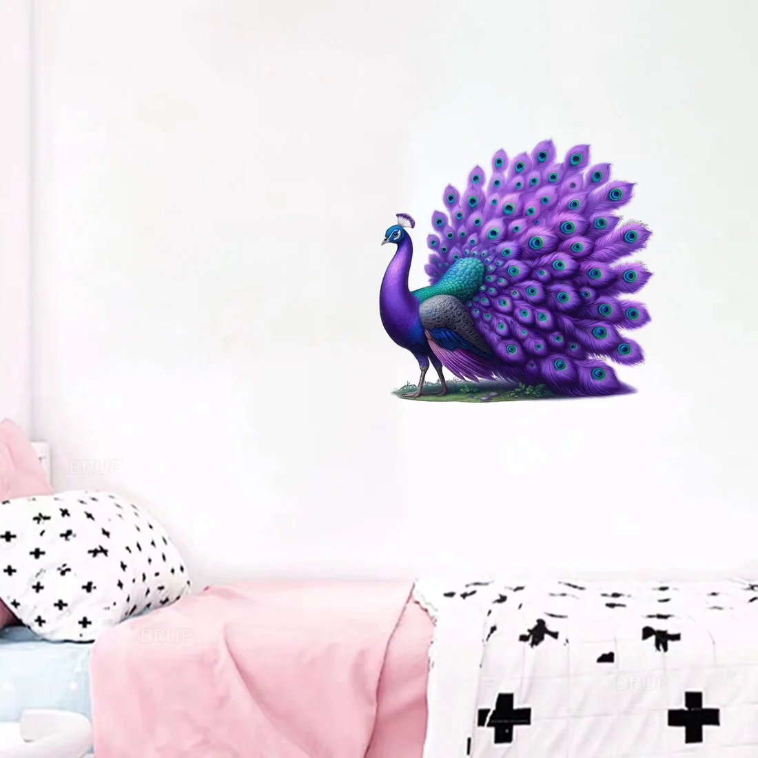 Three Ratels QN49 Bright peacock wall stickers serve as room decoration door stickers Car decals