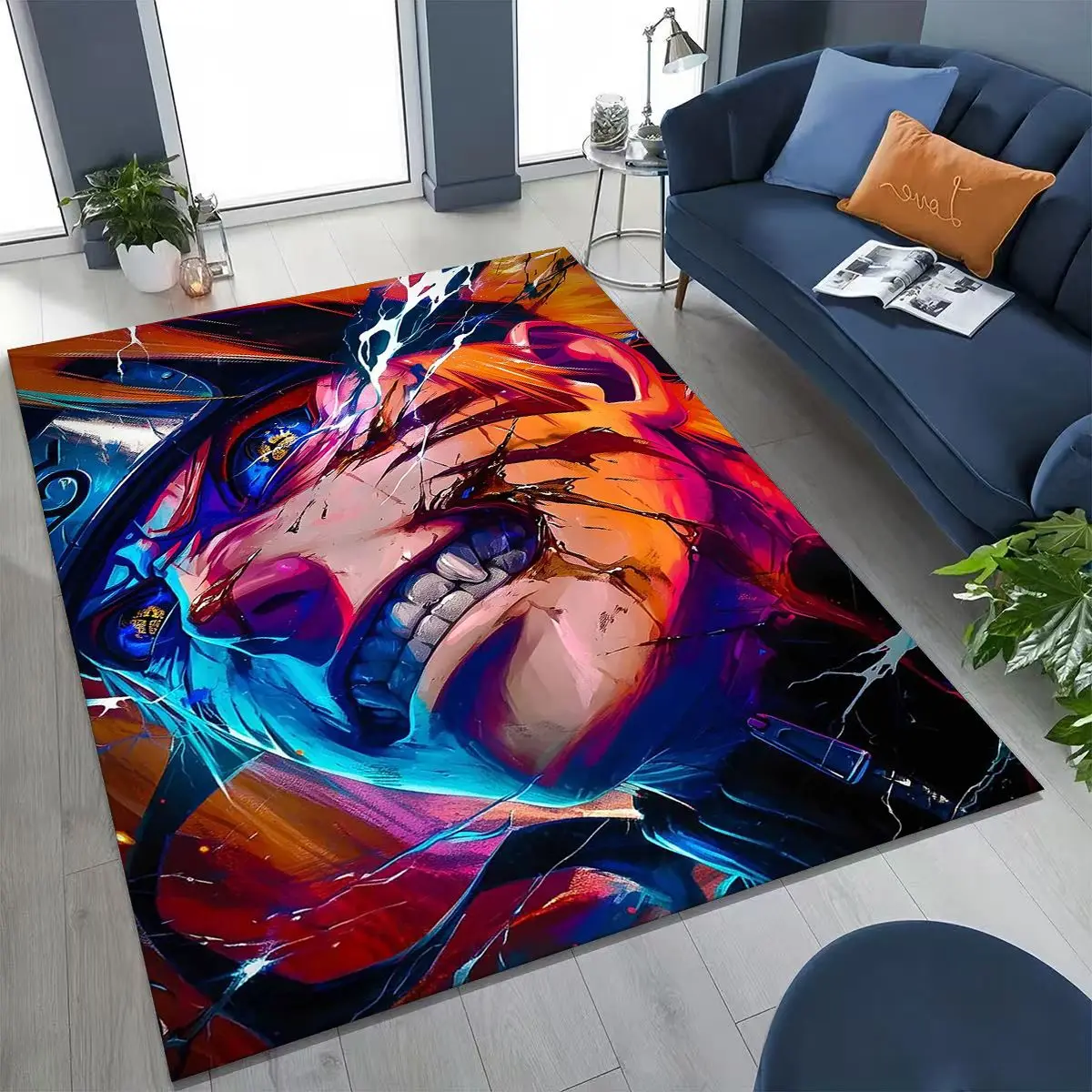 Japan Anime I-Itachi Cartoon Rug for Bedroom Living Room Sofa Home Doormat Decor, Large Kids Play Non-slip Floor Mat Gift