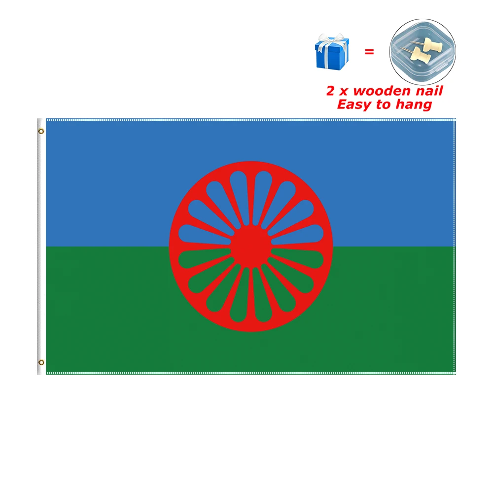 3x5 Ft Romani People Flag Gypsies Ethnic Flags for Decor