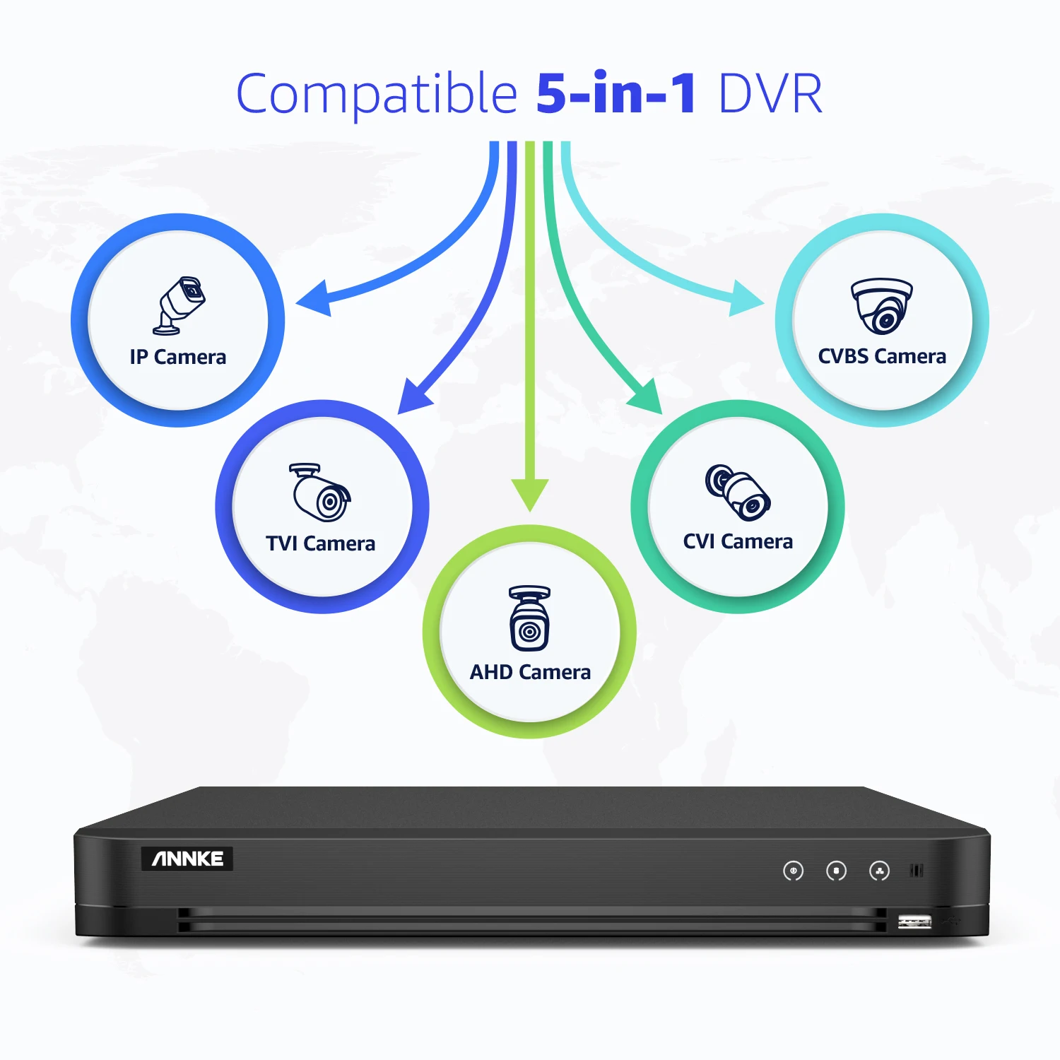 ANNKE 16CH 4K 8MP للمراقبة المهنية DVR 5 في 1 DVR 2 SATA ما يصل إلى 10 تيرا بايت تشغيل ذكي كشف الحركة CCTV مسجل