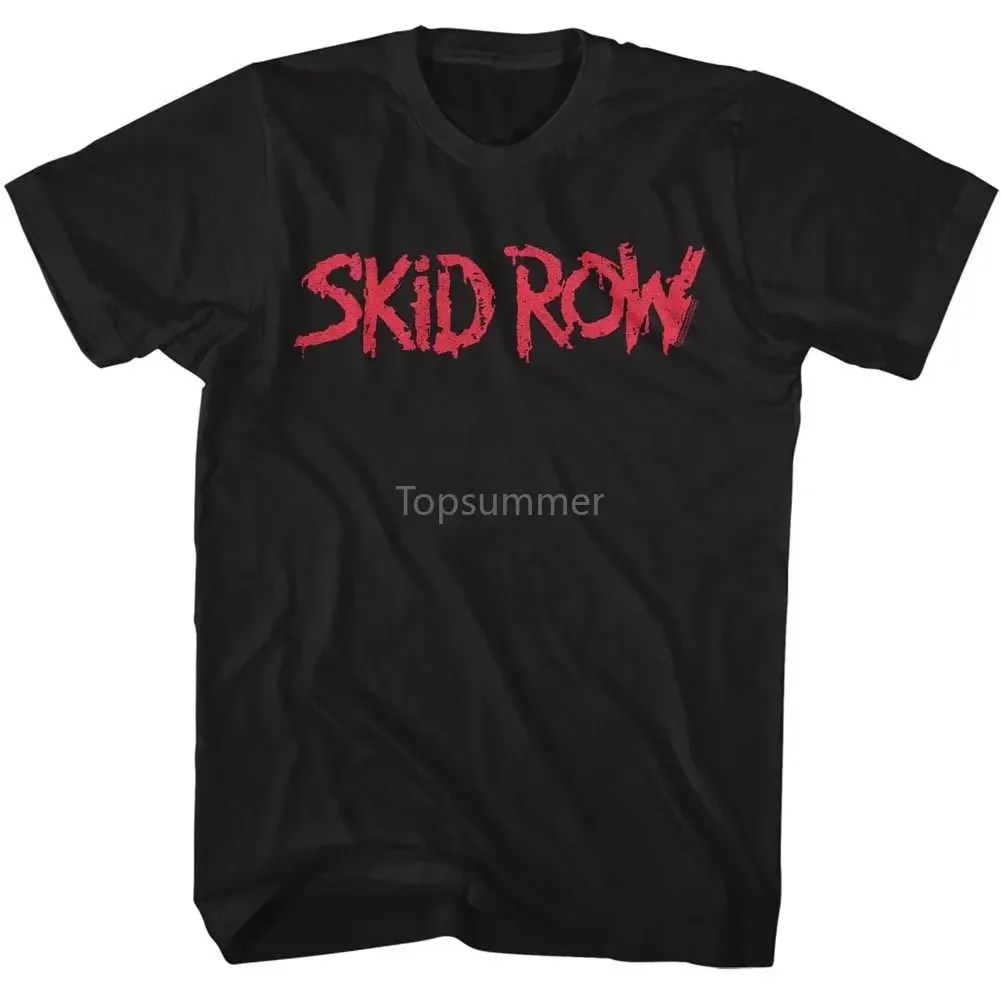 Skid Row Red Band Logo Adult T Shirt Heavy Metal Music