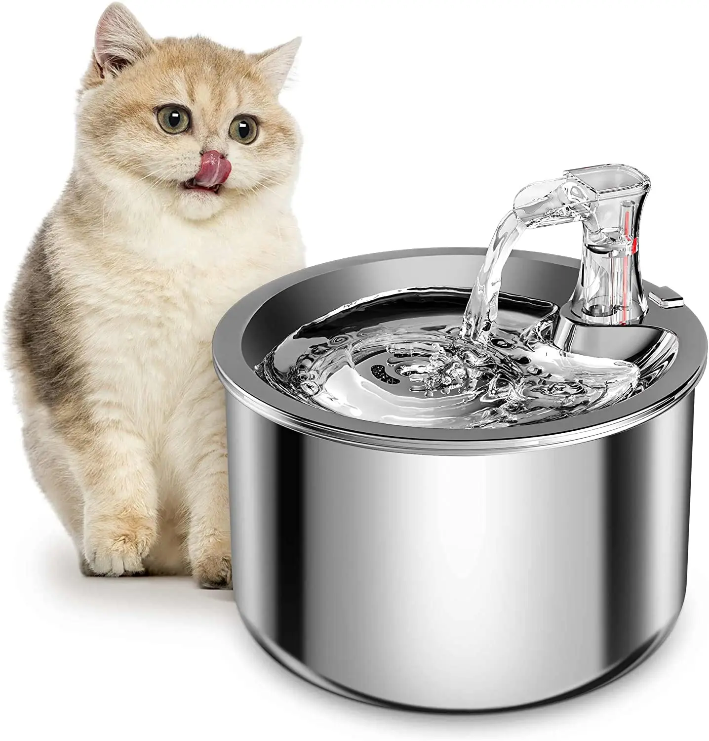 hit productStainless Steel Pet Water Fountain 2L Smart Induction USB Interface Mute Auto Cat Water Fountain Suitable for Cats Do