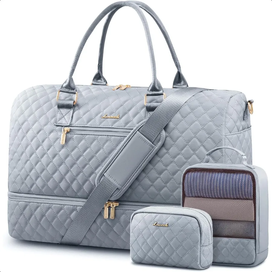

LOVEVOOK Travel Duffle Bag for Women Weekender Overnight Bag with Shoe Compartment Carry on Bag with Toiletry Bag Gym Duffel Ba