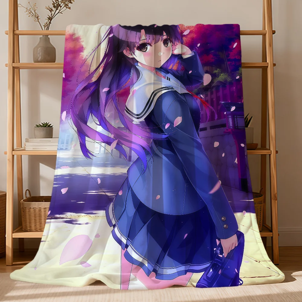anime girl utaha k-kasumigaoka art Flannel soft warm plush blanket for sofa living room pet hogar bedroom gift home Car portable
