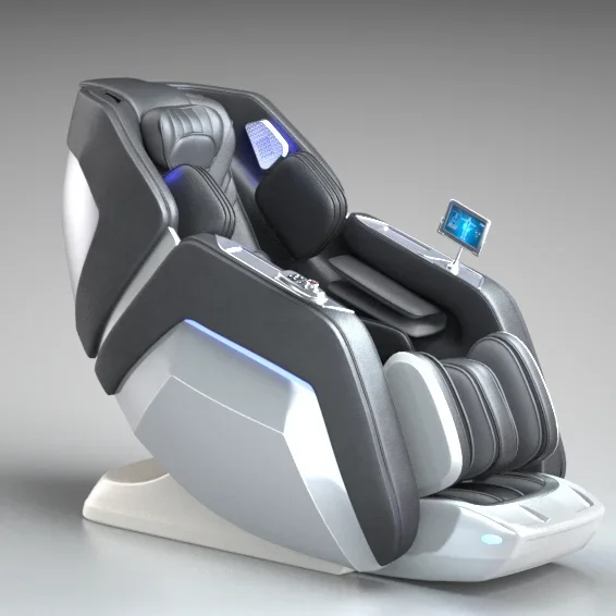 Luxury 4D SL track body electric foot roller calf rubbing vending massage chair