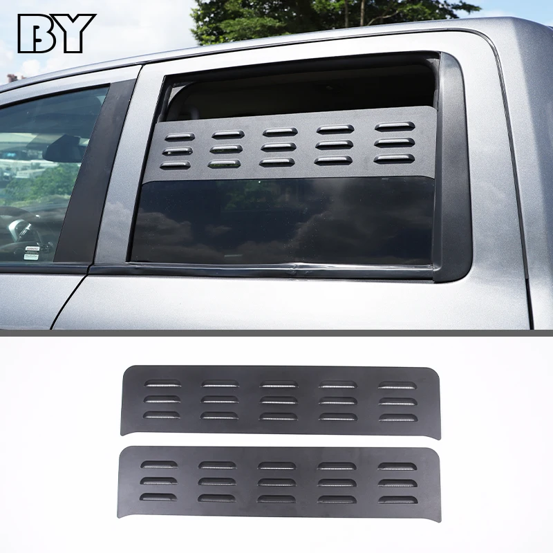 For Nissan Titan 2016-2023 Aluminum Black Car Rear Window Ventilation Shutters Cover Trim Car Accessories