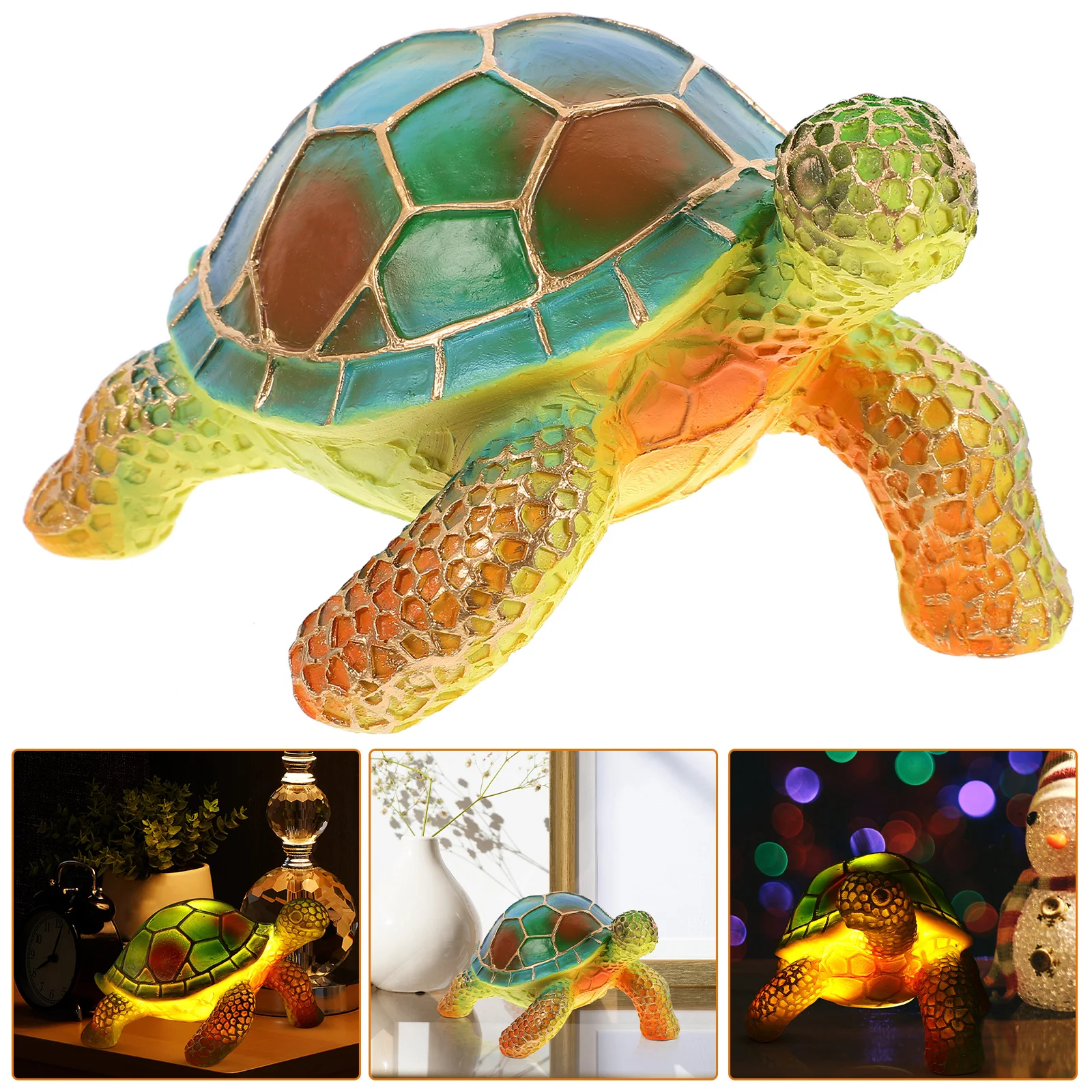 

Stylish Resin Table Led Turtle Desk Stained Animal Night Light For Bedroom Resin Turtle Decorative Ambient Lighting Aesthetic