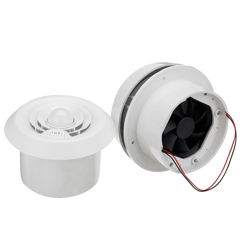 RV Camper Car Roof Exhaust Fan Ceiling Round Air Outlet 12V Strong Wind With LED Light For Caravan Ventilation Fan