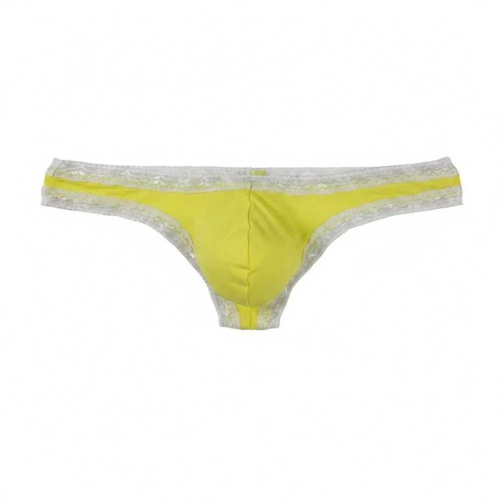 Breathable T Back Lace Briefs Low-Waist Bulge Pouch Underwear Male Men's Thong Anniversary