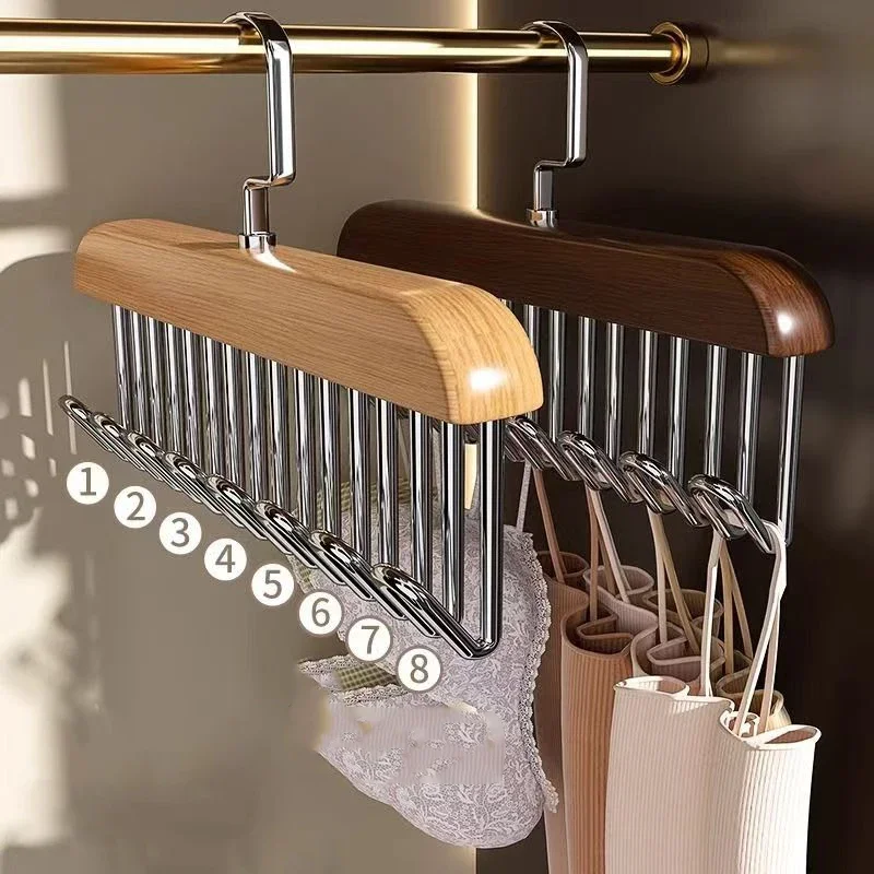 Wood 8/14 Hooks Belt Storage Rack Tie Belt Hangers for Clothes Closet Organizer Home Wardrobe Accessories Camisole Organizer