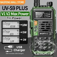 BAOFENG UV-S9 Plus V1 V2 Powerful Handheld UHF VHF Dual Band 16 KM Long Range Waterproof Walkie Talkie Ham UV-5R Two Way Radio