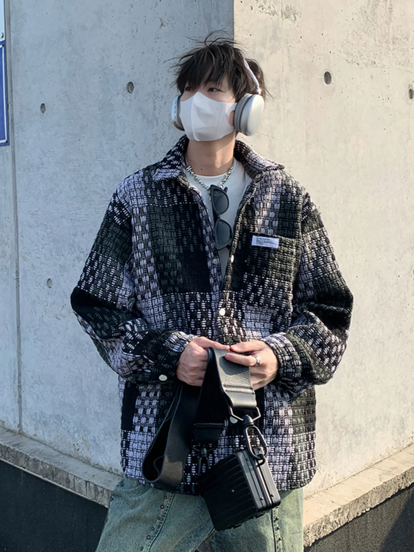 

Casual Plaid Jaet Men's Autumn Winter New Trend Brand Haome Turn-down Collar Leisure Men's Workwear Jaet Loose Fit