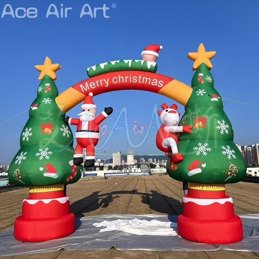 

Wonderful Christmas Decoration Inflatable Entrance Arch Santa Claus Elk Christmas Tree Christmas Elements Collection for party