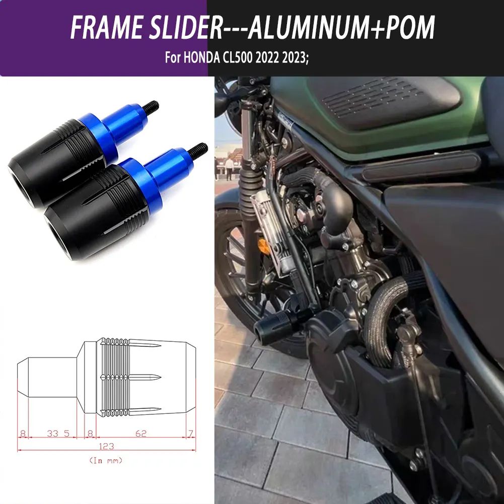 

Motorcycle Falling Protection Parts Frame Sliders Fairing Guard Anti Crash Protector Pad For HONDA CL500 2022 2023 Motorbike