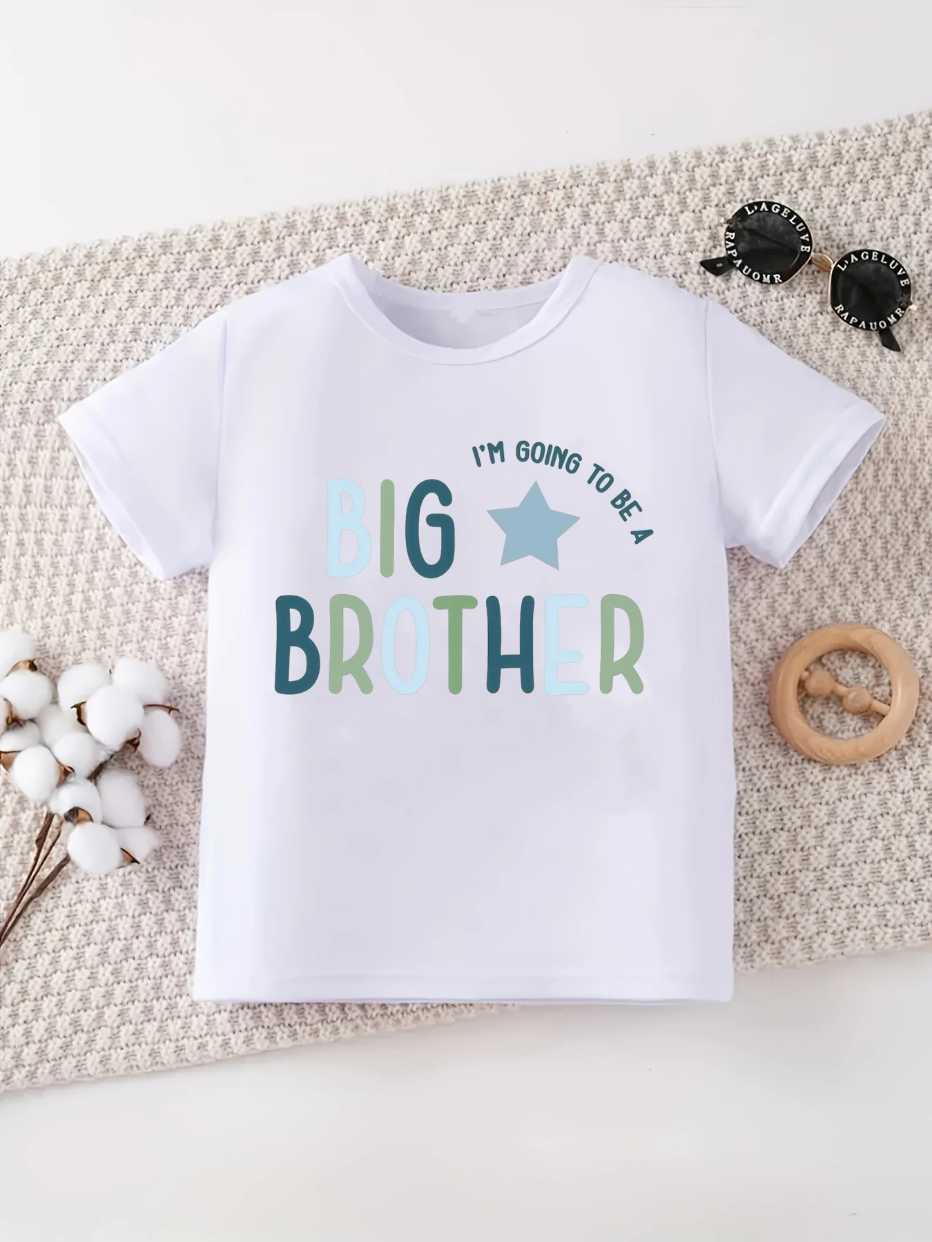 Retro I Am Going To Be A Big Brother Letter Printed T Shirt Boys Pregnancy Announcement Shirt Summer Short Sleeve Shirt