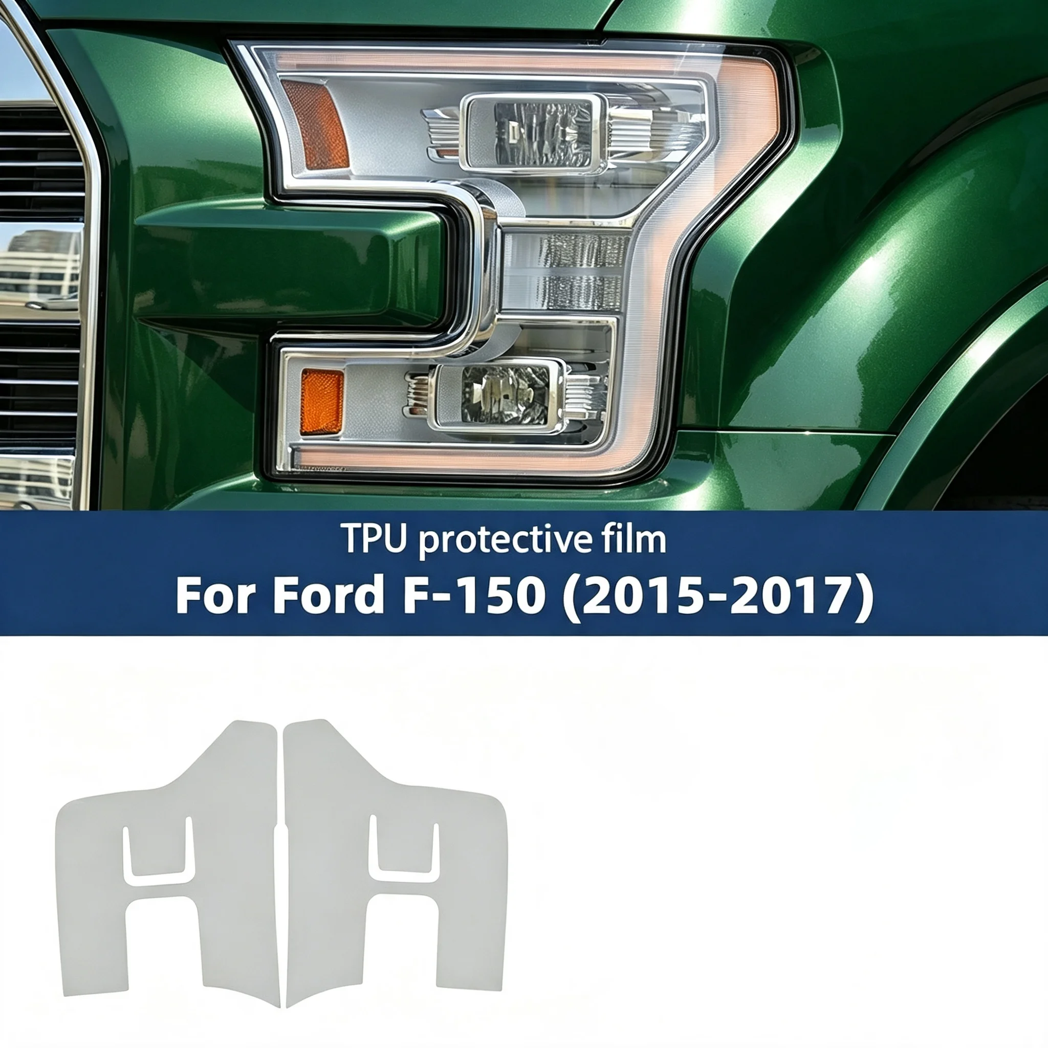 Smoke Black Headlight Film For Ford Mustang F-150 F150 2015-2017 Car TPU Transparent Protective Film Anti-scratch Film