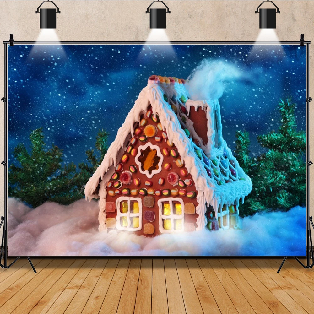 Winter Weihnachten Dorf Kulissen Fotografischen Weihnachten Claus Geschenke Süßigkeiten Dessert Decor Fotografie Hintergrund Für Foto Studio