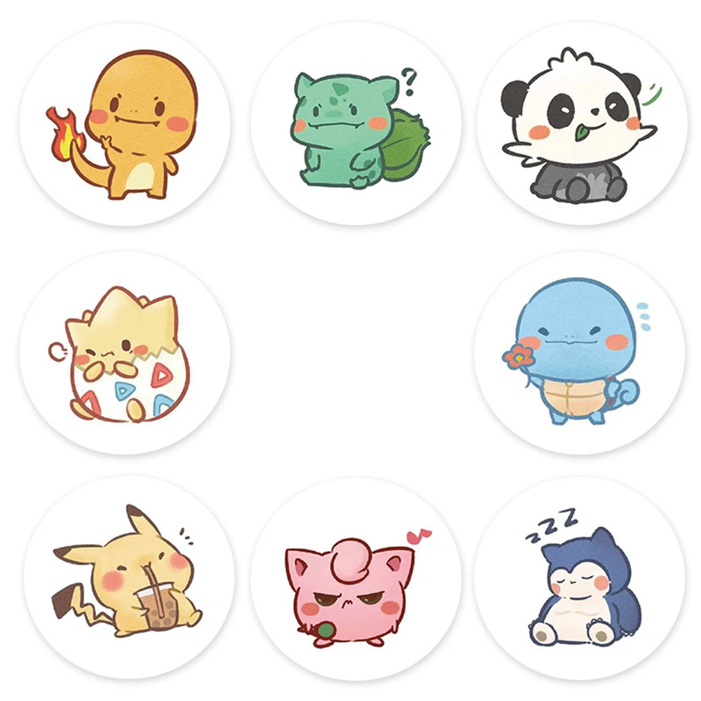 Bonito Anime Pokémon Adesivos Roll, Desenhos Animados, Recompensa Stiker, Adesivos para Laptop, Frigorífico, Telefone, Notebook, Mala, Brinquedos para Crianças Presente, 500Pcs