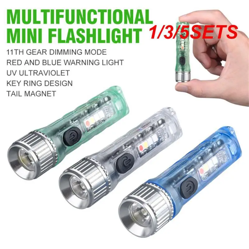 

1/3/5SETS Camping Remote Lighting Warn Waterproof Portable Flashlight The Tail Has Magnetic Suction Function Easy To Carry Mini