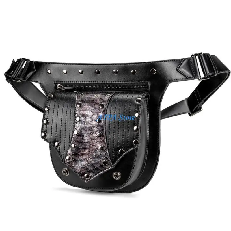 

U13C Fanny Waist Bag Men Genuine Leather Belt Bum Leg Hip Packs for Men Women