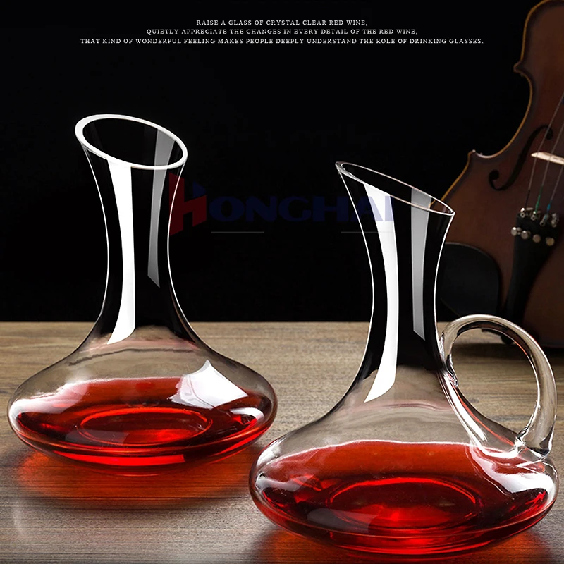 1500/1800ML Big Decanter Handmade Crystal Red Wine Decanter Brandy Champagne Glasses Decanter Jug Pourer Aerator for Family Bar